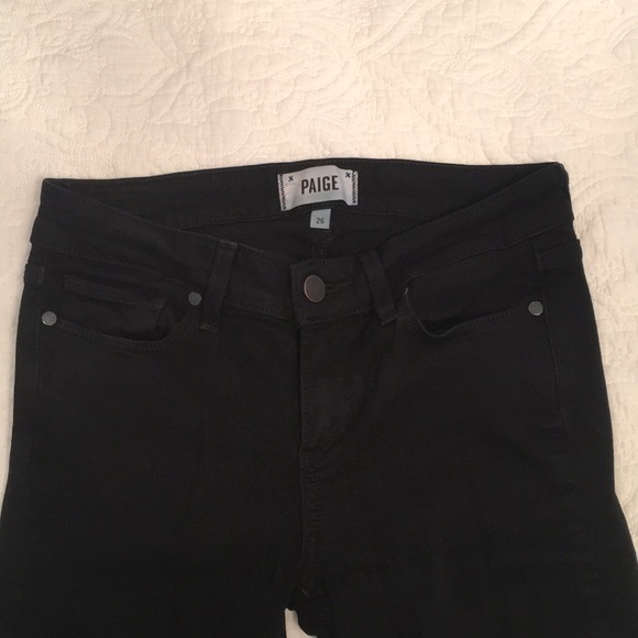 PAIGE black denim crop jeans size 26 - Picture 3 of 5